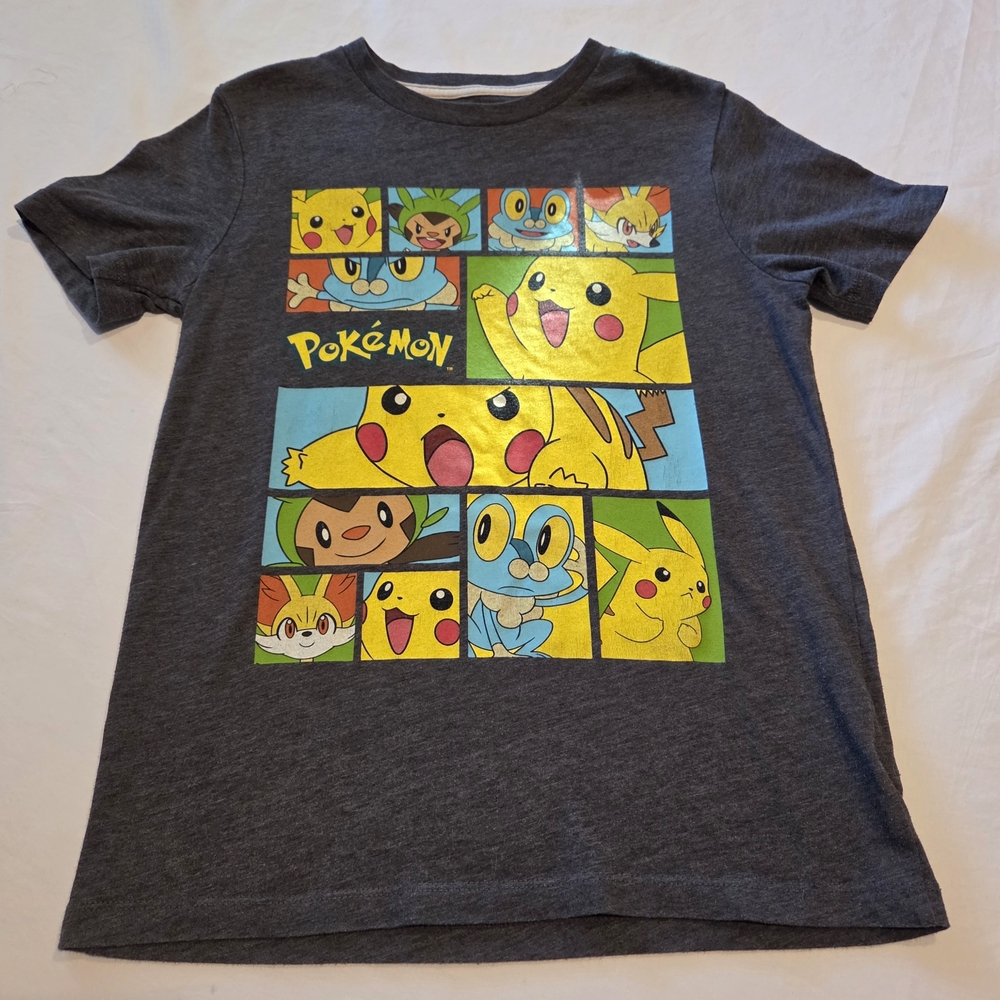 Old Navy Boys Charcoal Heather Logo Tee - W